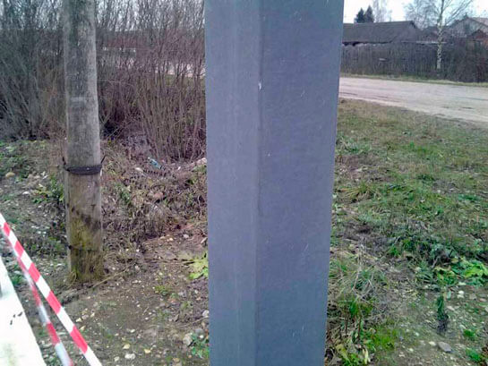 Цинковый слой на столбе